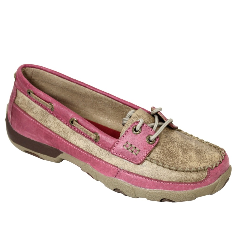 Twisted X Pink and Tan Flats